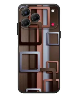 Чехол для ZTE Nubia V80 Design с картинкой «Коричневые объемные квадраты» Чехол для ZTE Nubia V80 Design с картинкой «Коричневые объемные квадраты»