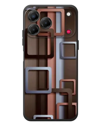 Чехол для ZTE Nubia V80 Design с картинкой «Коричневые объемные квадраты»