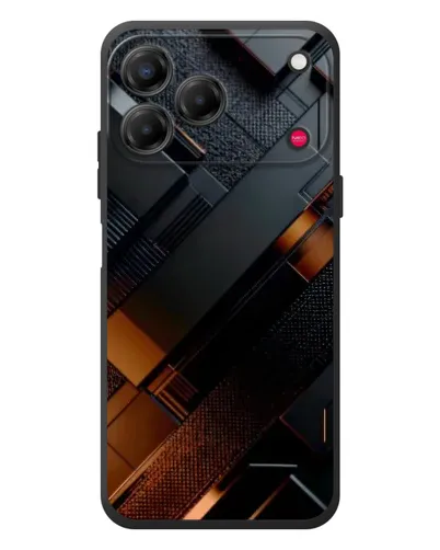 Чехол для ZTE Nubia V80 Design с картинкой «Черные геометрические блоки»