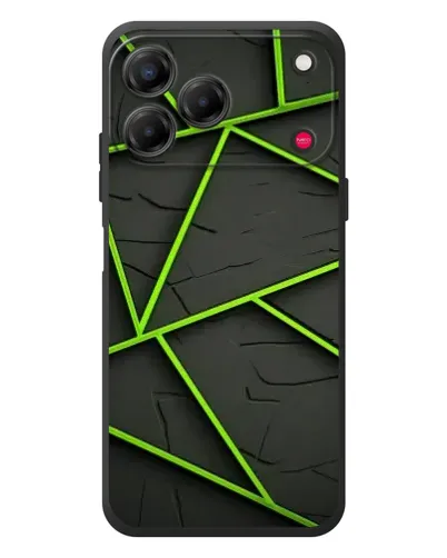 Чехол для ZTE Nubia V80 Design с картинкой «Зеленые геометрические линии»