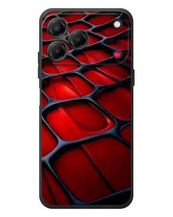 Чехол для ZTE Nubia V80 Design с картинкой «Красная глянцевая сетка»