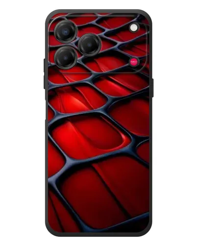 Чехол для ZTE Nubia V80 Design с картинкой «Красная глянцевая сетка»