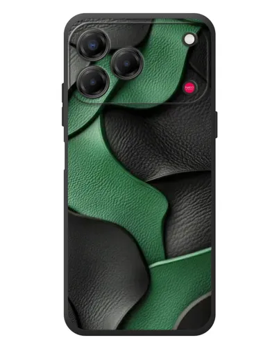 Чехол для ZTE Nubia V80 Design с картинкой «Зеленые кожаные волны»