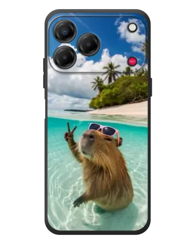 Чехол для ZTE Nubia V80 Design с картинкой «Капибара на море»