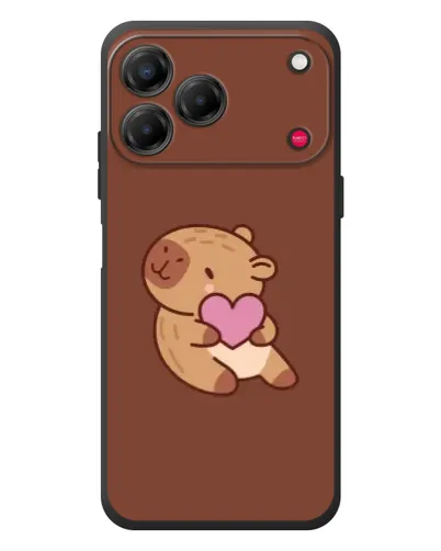 Чехол для ZTE Nubia V80 Design с картинкой «Капибара с сердцем»