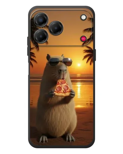 Чехол для ZTE Nubia V80 Design с картинкой «Капибара с пиццей»