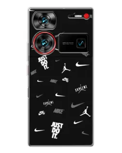 Чехол для ZTE Nubia Z60 Ultra с картинкой «Nike Black Pattern»