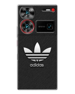 Чехол для ZTE Nubia Z60 Ultra с картинкой «Adidas Карбоновая текстура»