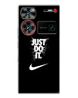 Чехол для ZTE Nubia Z60 Ultra с картинкой «Текстовый принт Nike»