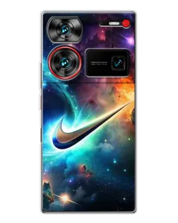 Чехол для ZTE Nubia Z60 Ultra с картинкой «Космический Nike Swoosh»