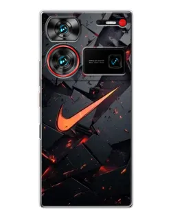 Чехол для ZTE Nubia Z60 Ultra с картинкой «Nike — эффект разломов»