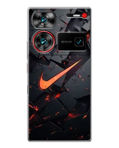 Чехол для ZTE Nubia Z60 Ultra с картинкой «Nike — эффект разломов»