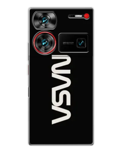 Чехол для ZTE Nubia Z60 Ultra с картинкой «NASA — вертикальный логотип»