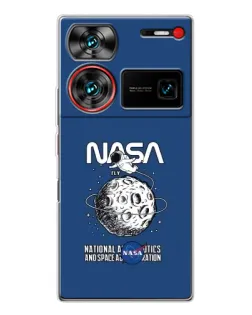 Чехол для ZTE Nubia Z60 Ultra с картинкой «NASA — лунная миссия»