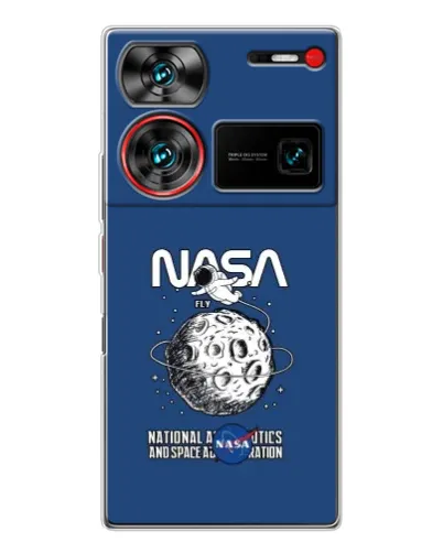 Чехол для ZTE Nubia Z60 Ultra с картинкой «NASA — лунная миссия»