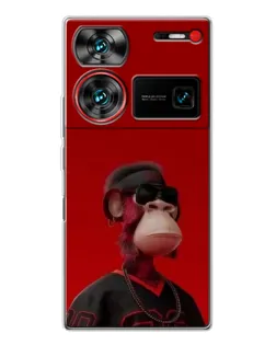 Чехол для ZTE Nubia Z60 Ultra с картинкой «Bored Ape в красном»