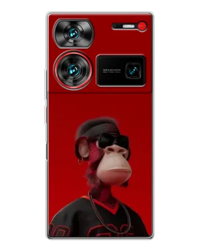 Чехол для ZTE Nubia Z60 Ultra с картинкой «Bored Ape в красном» Чехол для ZTE Nubia Z60 Ultra с картинкой «Bored Ape в красном»