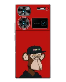 Чехол для ZTE Nubia Z60 Ultra с картинкой «Bored Ape — красный фон»