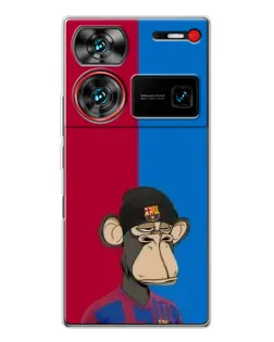 Чехол для ZTE Nubia Z60 Ultra с картинкой «Bored Ape — фанат Барсы»
