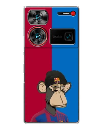 Чехол для ZTE Nubia Z60 Ultra с картинкой «Bored Ape — фанат Барсы» Чехол для ZTE Nubia Z60 Ultra с картинкой «Bored Ape — фанат Барсы»