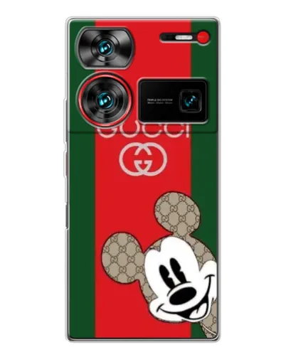 Чехол для ZTE Nubia Z60 Ultra с картинкой «Gucci — полосы и Микки»