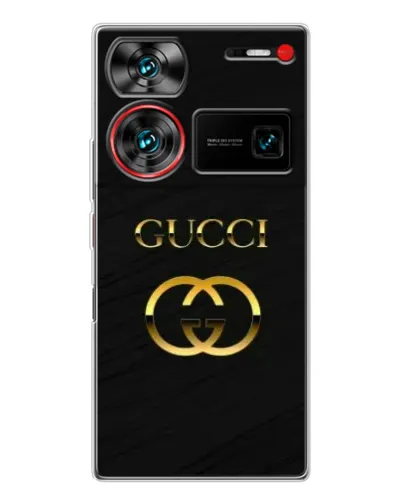 Чехол для ZTE Nubia Z60 Ultra с картинкой «Золотой логотип Gucci»