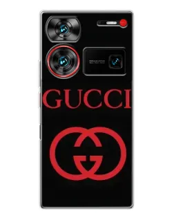 Чехол для ZTE Nubia Z60 Ultra с картинкой «Gucci — красный логотип»