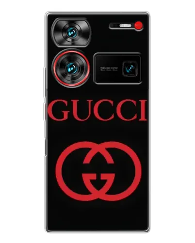 Чехол для ZTE Nubia Z60 Ultra с картинкой «Gucci — красный логотип»