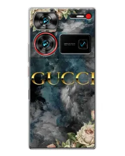 Чехол для ZTE Nubia Z60 Ultra с картинкой «Абстрактные цветы Gucci»