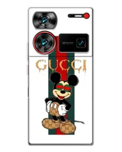 Чехол для ZTE Nubia Z60 Ultra с картинкой «Микки Маус Gucci — полосы»