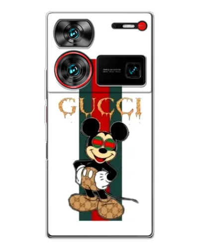 Чехол для ZTE Nubia Z60 Ultra с картинкой «Микки Маус Gucci — полосы»
