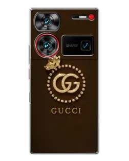 Чехол для ZTE Nubia Z60 Ultra с картинкой «Gucci — золотая бабочка»