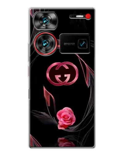 Чехол для ZTE Nubia Z60 Ultra с картинкой «Gucci — неоновая роза»