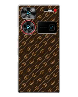 Чехол для ZTE Nubia Z60 Ultra с картинкой «Gucci — золотые диагонали»