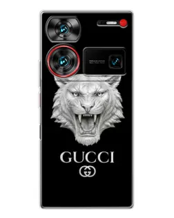 Чохол для ZTE Nubia Z60 Ultra з картинкою «Gucci — срібний лев»