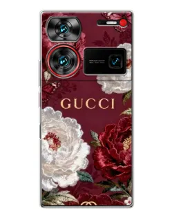 Чохол для ZTE Nubia Z60 Ultra з картинкою «Gucci — бордові троянди»