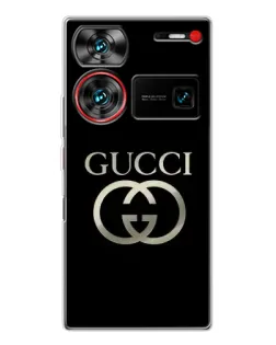 Чохол для ZTE Nubia Z60 Ultra з картинкою «Gucci — золото на чорному»