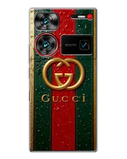 Чохол для ZTE Nubia Z60 Ultra з картинкою «Gucci — фірмова смуга та золото»