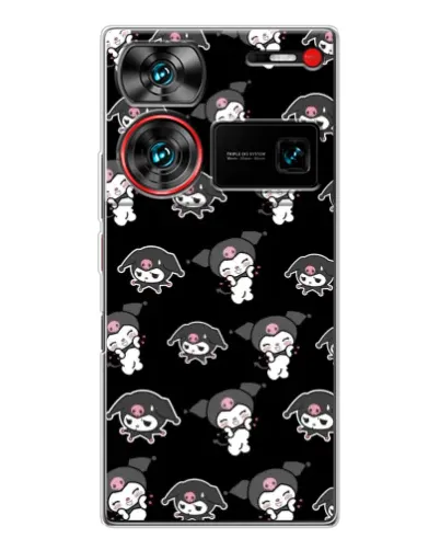 Чехол для ZTE Nubia Z60 Ultra с картинкой «Черный паттерн Kuromi» Чехол для ZTE Nubia Z60 Ultra с картинкой «Черный паттерн Kuromi»