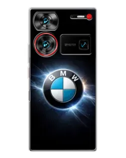 Чохол для ZTE Nubia Z60 Ultra з картинкою «BMW — неонове сяйво»