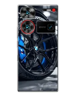 Чехол для ZTE Nubia Z60 Ultra с картинкой «Колесо BMW вблизи»