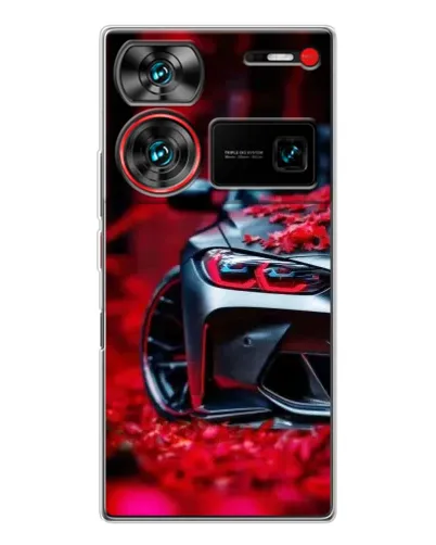Чехол для ZTE Nubia Z60 Ultra с картинкой «Спортивная BMW и цветы» Чехол для ZTE Nubia Z60 Ultra с картинкой «Спортивная BMW и цветы»