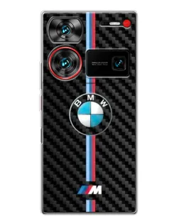 Чехол для ZTE Nubia Z60 Ultra с картинкой «Эмблема BMW и карбон»