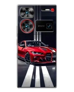 Чехол для ZTE Nubia Z60 Ultra с картинкой «Красная BMW на дороге»