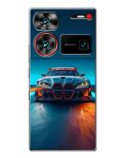 Чехол для ZTE Nubia Z60 Ultra с картинкой «BMW — огни неона»