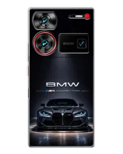 Чехол для ZTE Nubia Z60 Ultra с картинкой «BMW сквозь ночной город»