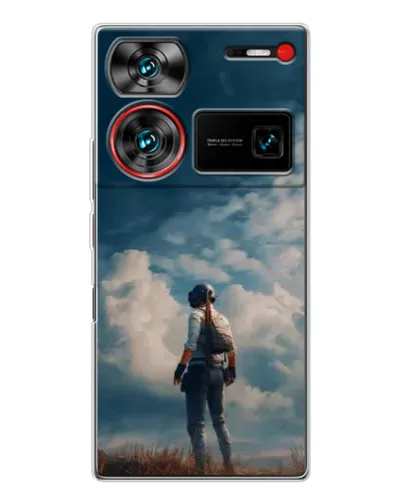 Чохол для ZTE Nubia Z60 Ultra з картинкою «Герой PUBG на скелі»