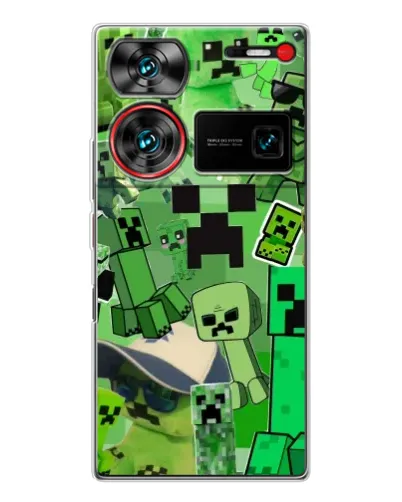 Чехол для ZTE Nubia Z60 Ultra с картинкой «Криперы Minecraft» Чехол для ZTE Nubia Z60 Ultra с картинкой «Криперы Minecraft»