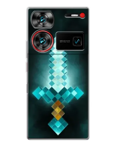 Чехол для ZTE Nubia Z60 Ultra с картинкой «Алмазный меч неон» Чехол для ZTE Nubia Z60 Ultra с картинкой «Алмазный меч неон»