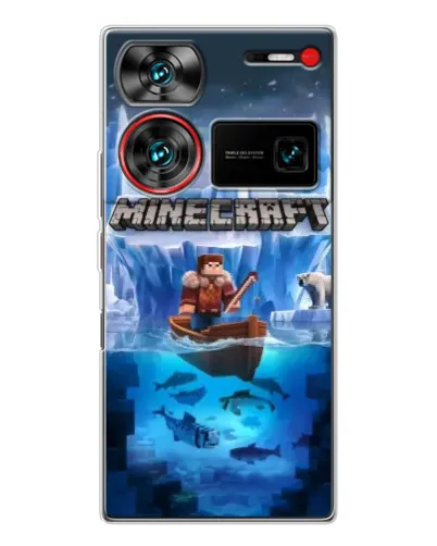 Чехол для ZTE Nubia Z60 Ultra с картинкой «Minecraft ледяной мир» Чехол для ZTE Nubia Z60 Ultra с картинкой «Minecraft ледяной мир»